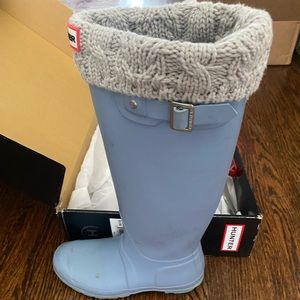 Light Blue Hunter Rain Boots